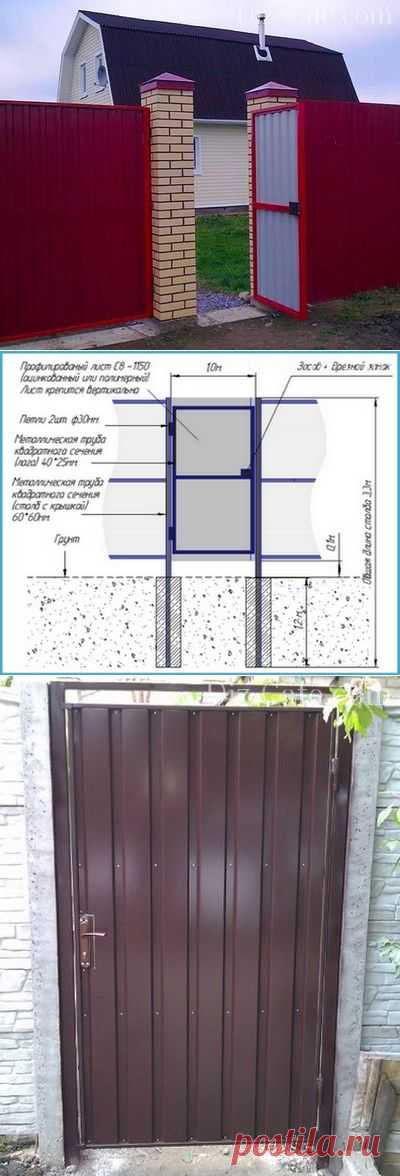 Калитка из профнастила своими руками: как сделать и установить самому