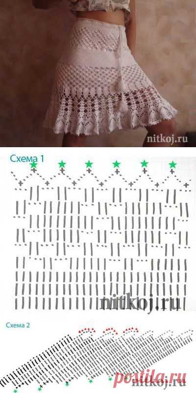 Бежевая юбка крючком для лета | Золотые Руки