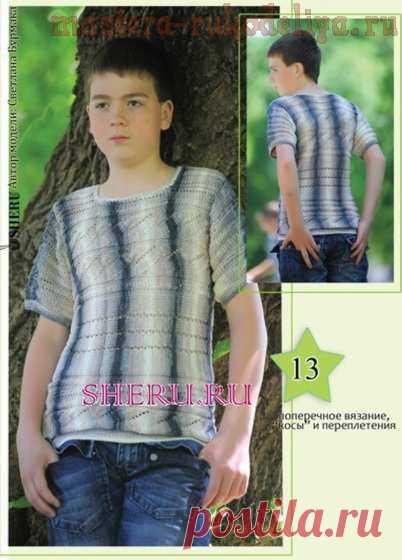 Схема вязания спицами: Пуловер мужской