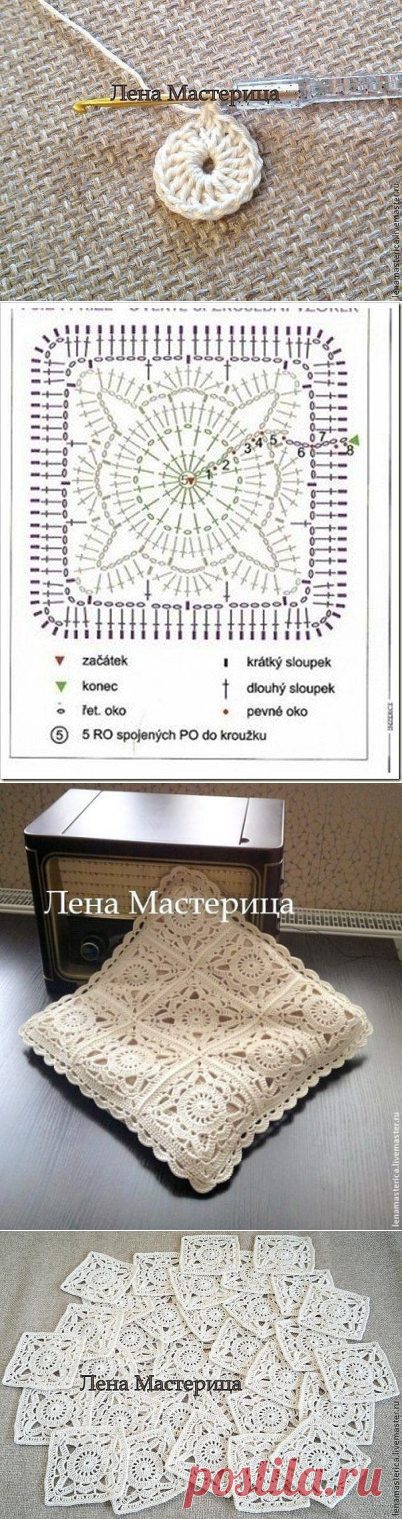 Мастер-класс: Квадратный мотив Кружевной