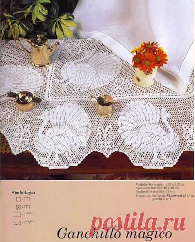 Scheme crochet tablecloths for the table with the turkeys | Laboratory household