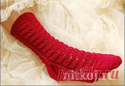 Ажурные носки спицами » Ниткой - вязаные вещи для вашего дома, вязание крючком, вязание спицами, схемы вязания