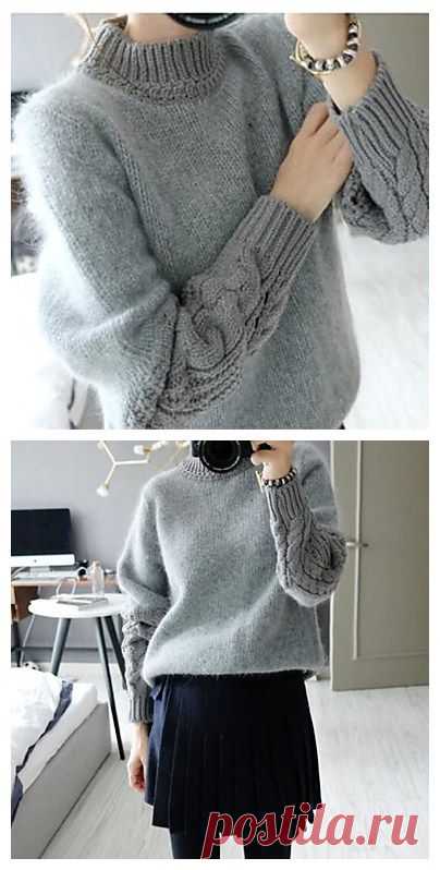 DUIQI Women's Solid Color Gray Sweaters , Vintage / Sexy / Party / Work High-Neck Long Sleeve