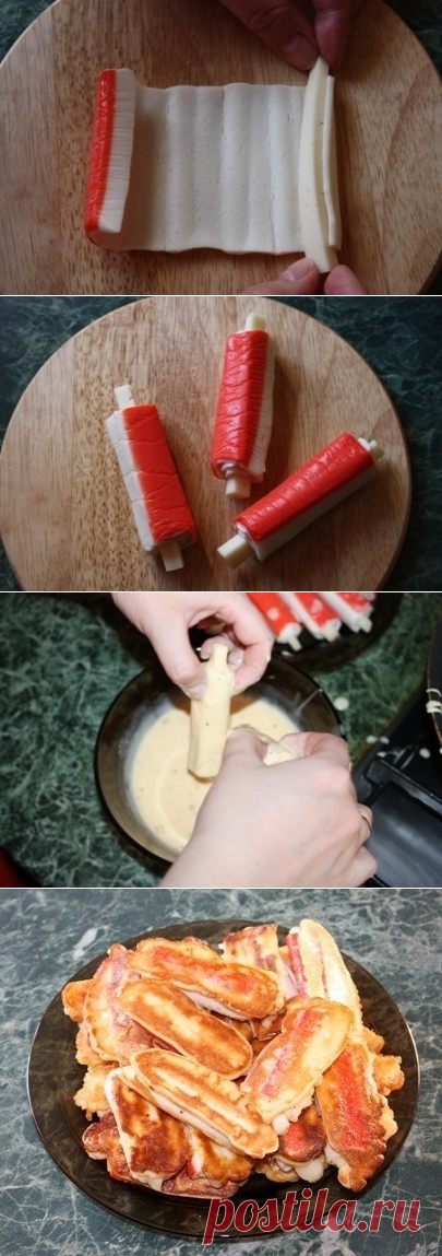 Как приготовить крабовые палочки в кляре с сыром - рецепт, ингридиенты и фотографии