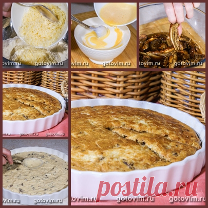 Кукурузный пирог с грибами и сыром