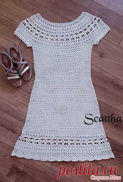 Идея. Чудесное платье с подробностями 
#идея_@crochet_group #платье #кокетка