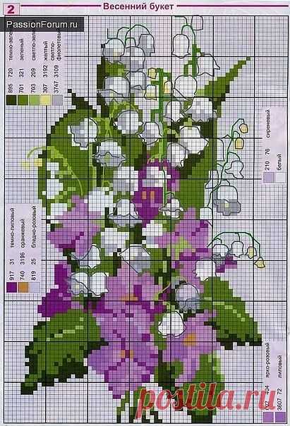 ЦВЕТОЧКИ. ЧАСТЬ 2 / Схемы вышивки крестиком / PassionForum - мастер-классы по рукоделию