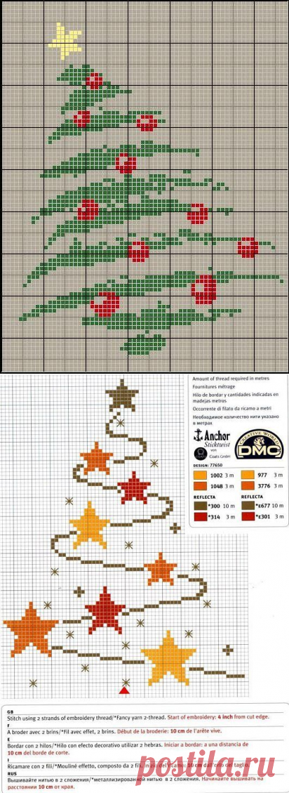 Схемы вышивки новогодних открыток / Болталка / Интересные идеи для вдохновения