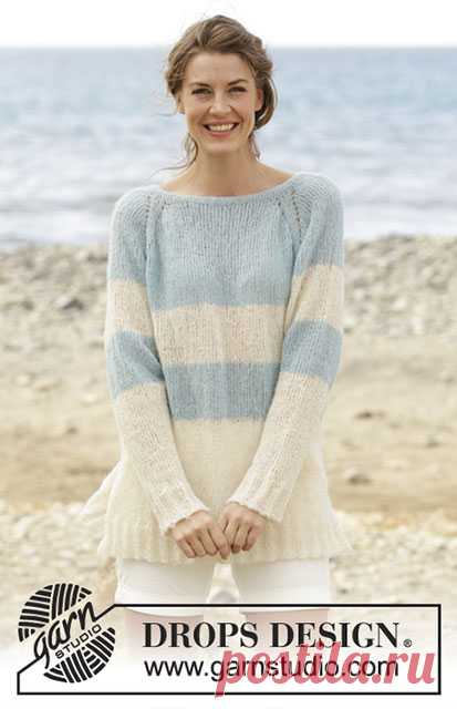 Женские пуловеры широкими полосами спицами – 5 схем вязания с описанием и МК видео