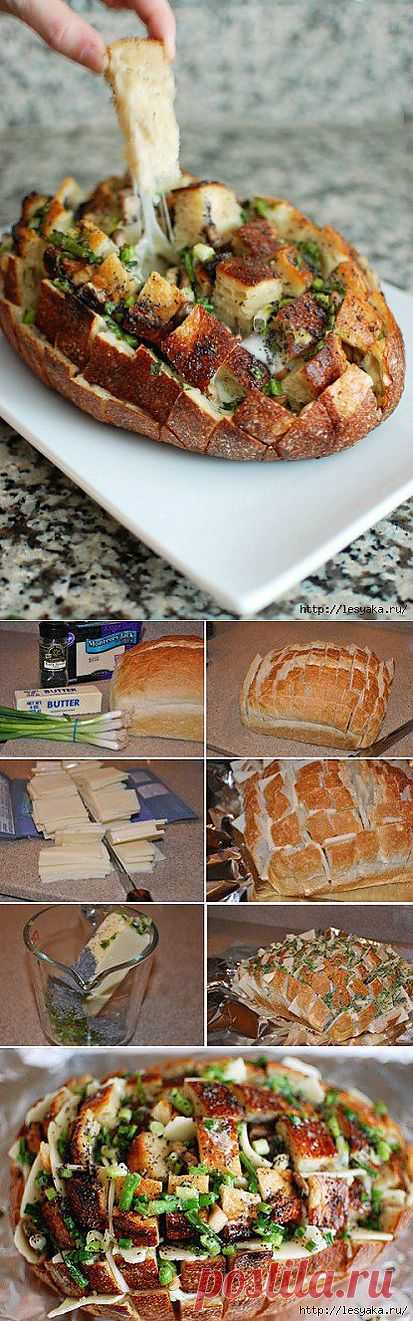 Ароматный «Сырный хлеб» в духовке.