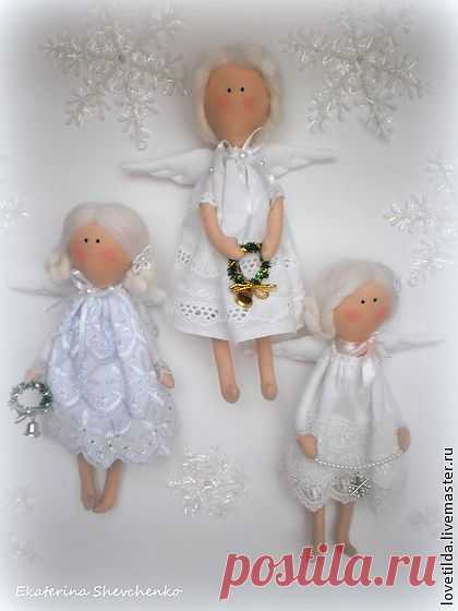 Рождественские ангелочки - белый,подарок 2014,подарок на новый год,подарок на рождество