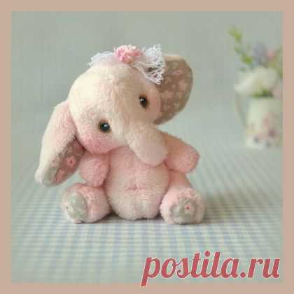 Купить Грушенька (6,5 см) - бледно-розовый, нежность, миник, мини-слоник, слонёнок