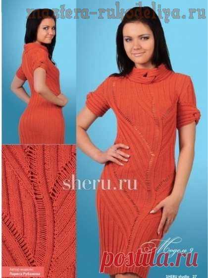 Схема вязания спицами: Платье со спущенными петлями