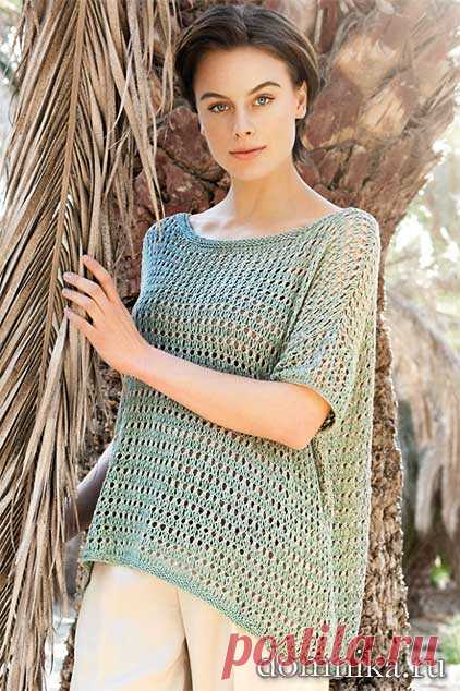 Вязание для полных женщин - стильный пуловер спицами
