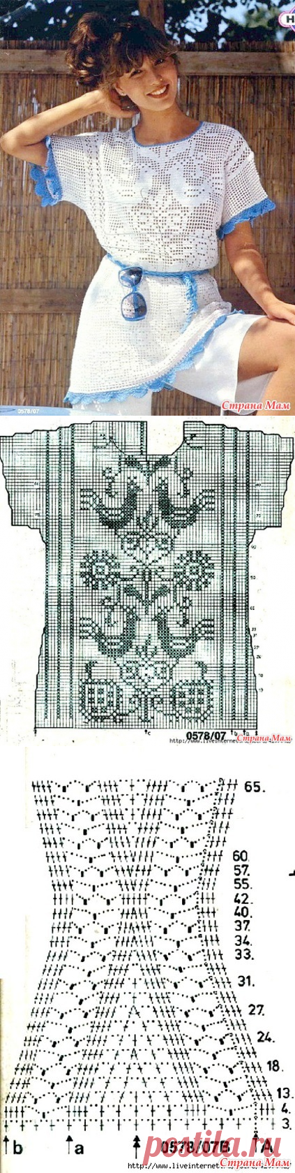 . Летняя туника в филейной технике. - Все в ажуре... (вязание крючком) - Страна Мам