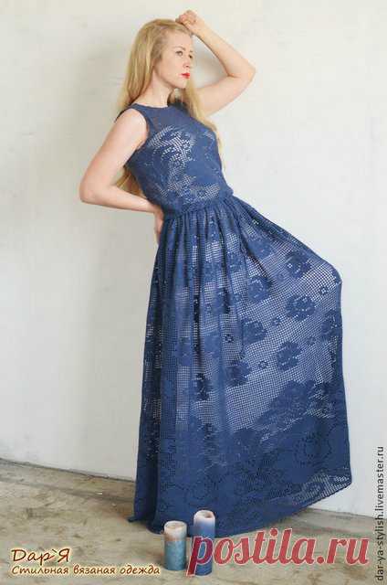 Схемы филейного вязания крючком платья. Очень красивые платья в филейной технике |