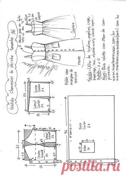 Vestido de alcinha chemisier | DIY - molde, corte e costura - Marlene Mukai