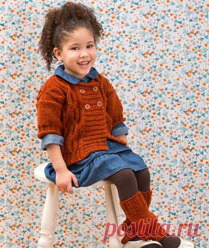 Cabled Knit Sweater & Leg Warmers Knitting Pattern | Red Heart