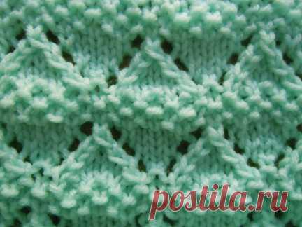 Moss lace knitting stitch; how to knit