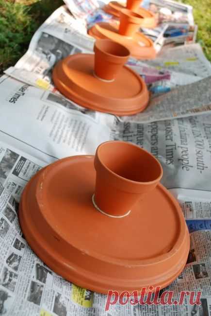 To Do List / TO DO: Make some Cake Stands from terra cotta pots... spray paint and embellish edging on imgfave