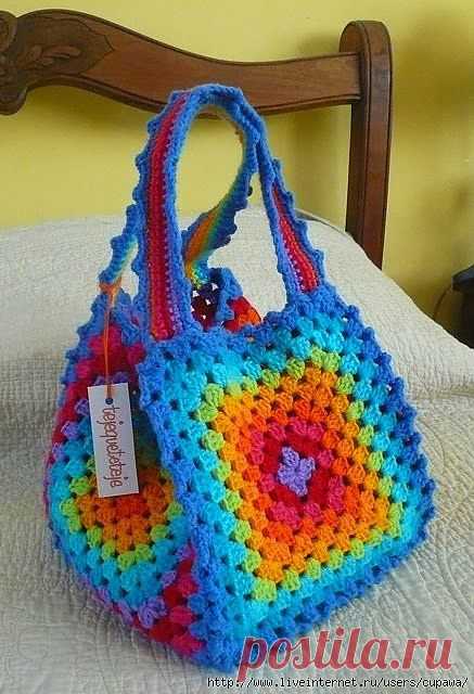 Хорошая идея...сумка из бабушкиного квадрата.
