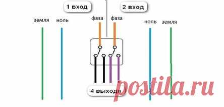 Зачем на фазный контакт двухклавишного выключателя подключают два фазных провода?