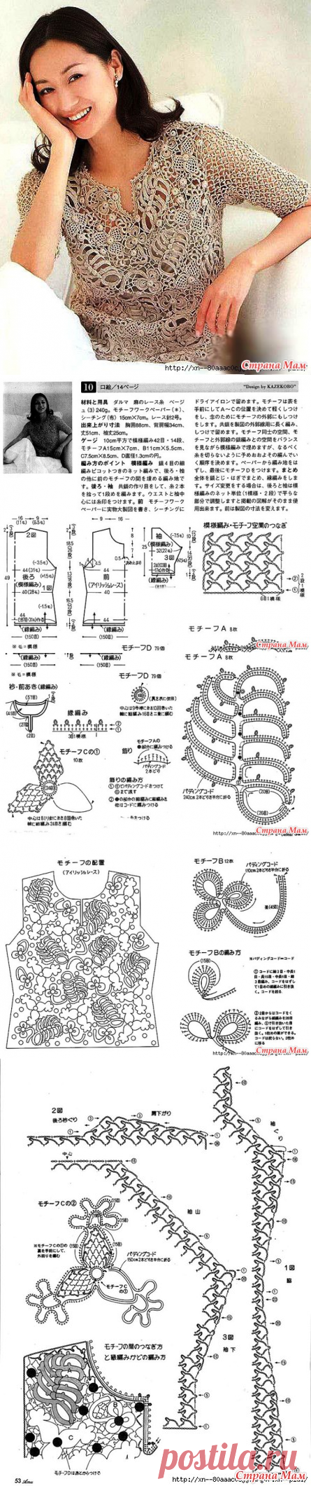 Нежная блуза ирландское кружево. - ВЯЗАНАЯ МОДА+ ДЛЯ НЕМОДЕЛЬНЫХ ДАМ - Страна Мам