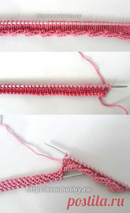 Вязание спицами перекрученной кромки .