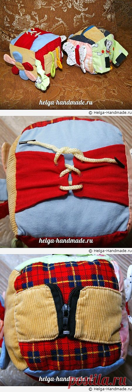 Мягкий развивающий кубик для малышей своими руками, мастер-класс | helga-handmade.ru