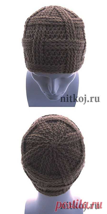 Мужская шапка «Сегмент» » Ниткой - вязаные вещи для вашего дома, вязание крючком, вязание спицами, схемы вязания