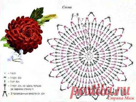 Георгин крючком » Ниткой - вязаные вещи для вашего дома, вязание крючком, вязание спицами, схемы вязания