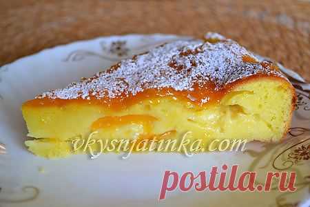 Творожный пирог с абрикосами - рецепт с фото