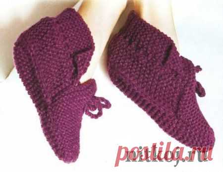 Тапочки носки следки спицами » Ниткой - вязаные вещи для вашего дома, вязание крючком, вязание спицами, схемы вязания