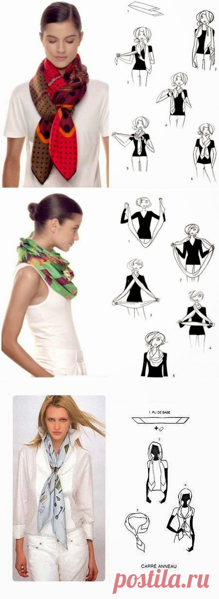 5 фотоинструкций: Как оригинально завязать платок