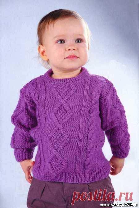 Кофты, жакеты, свитера для детей спицами - Схемы и описания вязаных изделий | «Хомяк55.ру» сайт о вязании