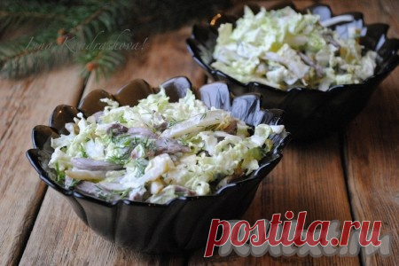 Салат с куриными сердечками и солеными огурцами - рецепт с фото