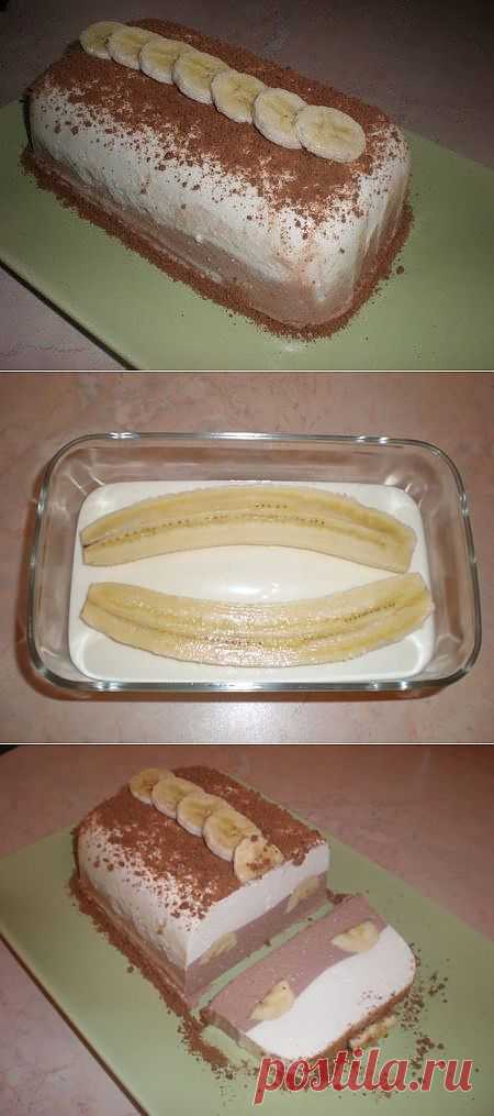 Очень вкусный, творожный десерт с бананом.