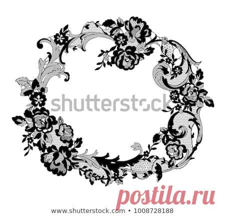 Стоковая векторная графика «Lace Flowers Frame Decoration Element» (без лицензионных платежей), 1008728188: Shutterstock