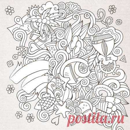 Doodles abstract decorative summer sketch vector background 123RF - Миллионы стоковых фото, векторов, видео и музыки для Ваших проектов.