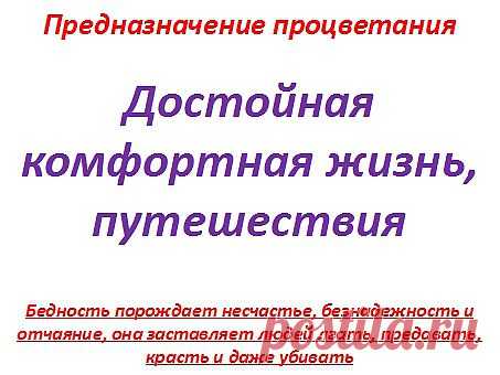 Наша жизнь дана для процветания, достойной комфортной жизни, путешествий, познаний мира. Да за деньги счастья не купишь, но деньги дают комфорт. Бедность порождает пороки и преступления в большей степени, чем богатство.