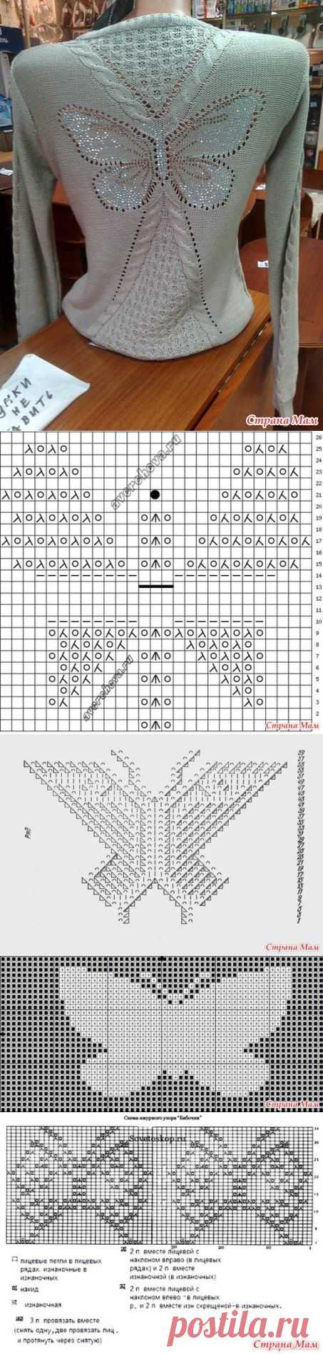 Схемы вязания бабочек