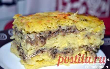 Слоеный картофельный торт с солеными грибами | Кулинарные рецепты от «Едим дома!»