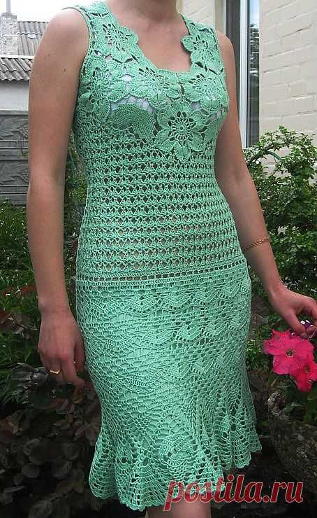 Платье из Перле от Мадам Трикот и сарафанчик с ярусами со схемами.