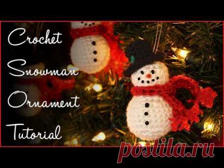 ▶ Crochet Snowman Ornament Tutorial!! - YouTube