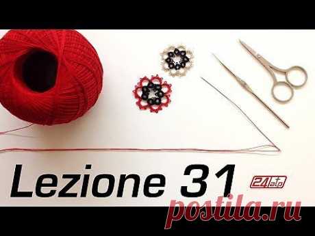 Chiacchierino Ad Ago - 31˚ Lezione Come Lavorare Con Due Fili Due Colori Tutorial Tatting Two Color - YouTube