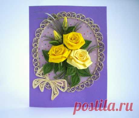 Quilling Card Birthday quilling Card Love by QuillyVicky on Etsy