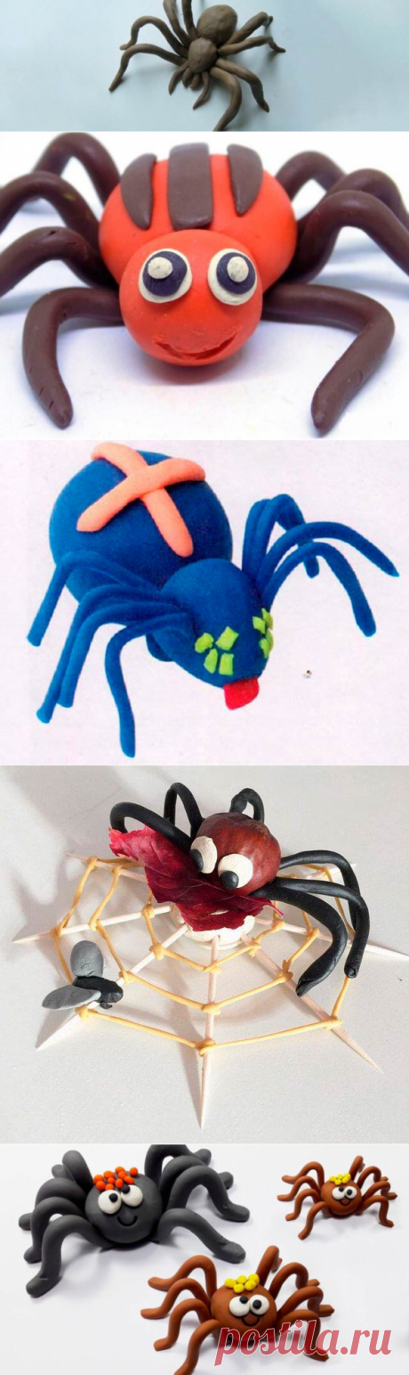 Паук из пластилина: как слепить паучка - лепим поделку для детей пошагово своими руками, поэтапное видео лепки пластилинового паука