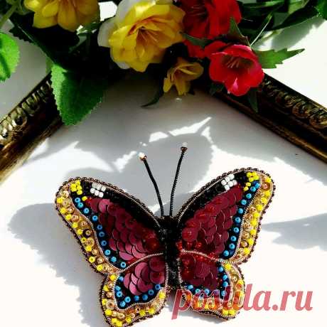 Брошь - бабочка "Летнее настроение" – купить на Ярмарке Мастеров – FSBBHRU | Брошь-булавка, Нижний Новгород