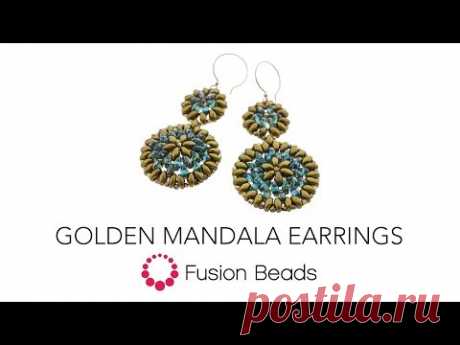 Learn to Stitch the Golden Mandala Earrings | Fusion Beads