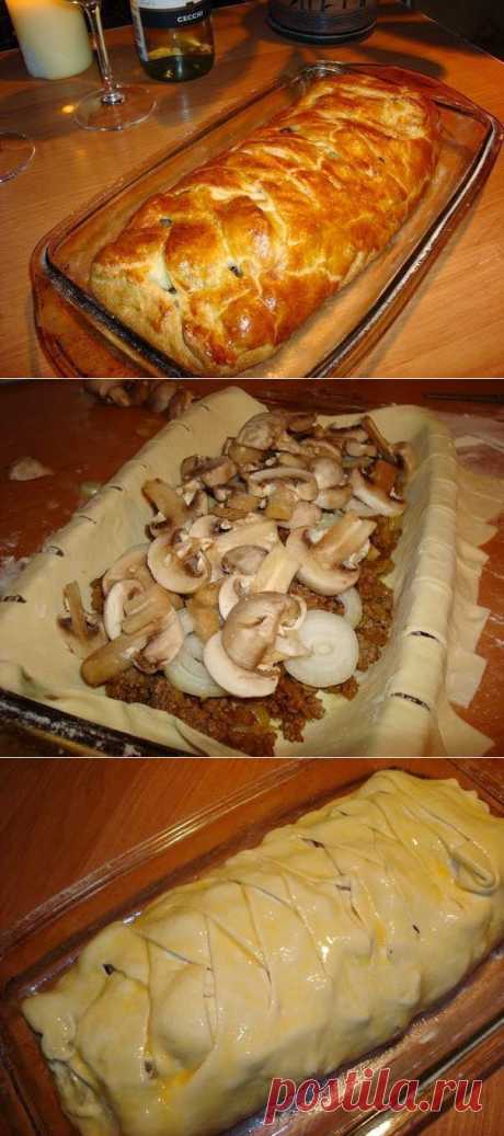 Самые вкусные рецепты: Быстрый мясной пирог с грибами